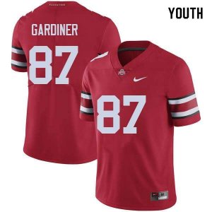 NCAA Ohio State Buckeyes Youth #87 Ellijah Gardiner Red Nike Football College Jersey ZZW6645WB